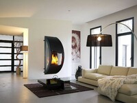 Gaia Fireplace with Glass Panels