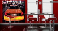 Stunning yellow car kitchen room tiles
