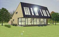 Arch. G. Fokas - Vienbutis gyvenamasis namas su saulės energijos baterijomis